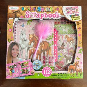 SCENTED SECRET SCRAPBOOK AND STICKERS, TOTAL 113 PCS